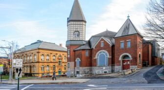 The future site of the Community Resilience Hub in Northampton is planned for the vacant First Baptist Church at the corner of Main and West Streets.